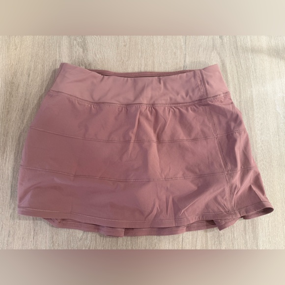 Lululemon Pace Rival Mid-Rise Skirt Size 6 Pockets Pink Taupe, Run Golf Tennis - Picture 4 of 15